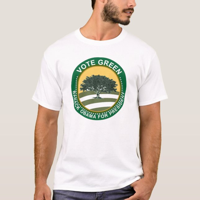 T-shirts Barack Obama - verde do voto (Frente)