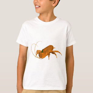 T-shirts Barata alaranjada engraçada com cabeça da abóbo