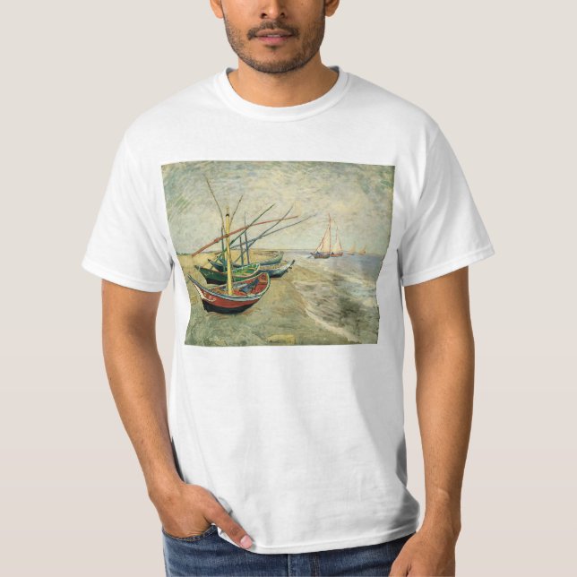 T-shirts Barcos na praia em Saintes-Maries (Frente)