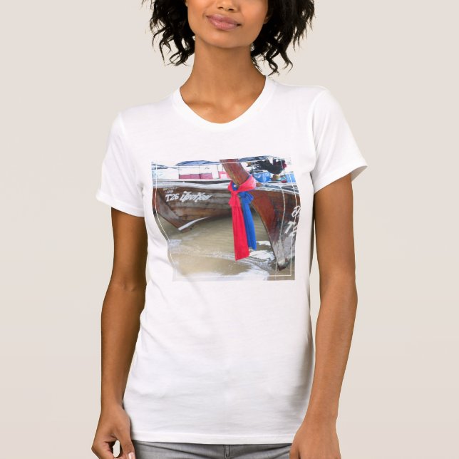T-shirts Barcos nas ilhas da phi da phi da praia |, (Frente)
