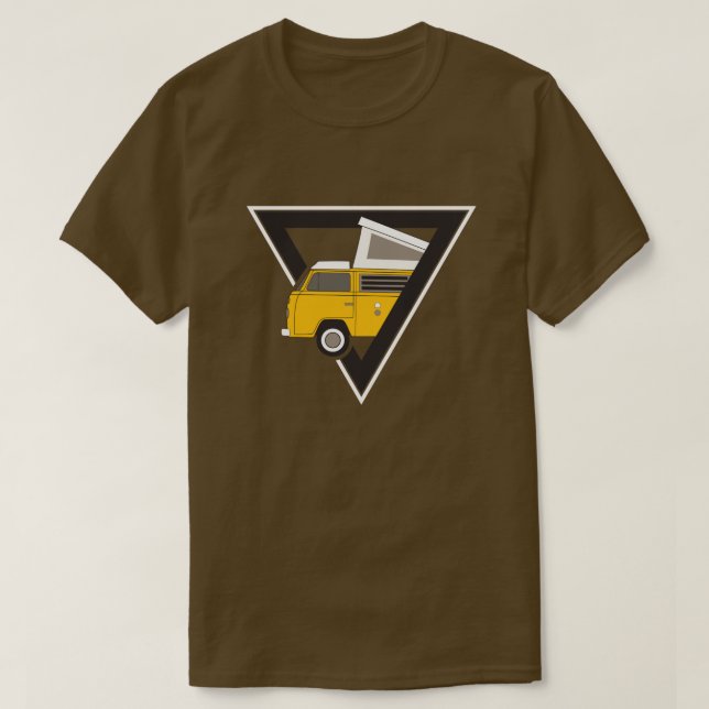 T-shirts barramento amarelo triangular clássico (Frente do Design)