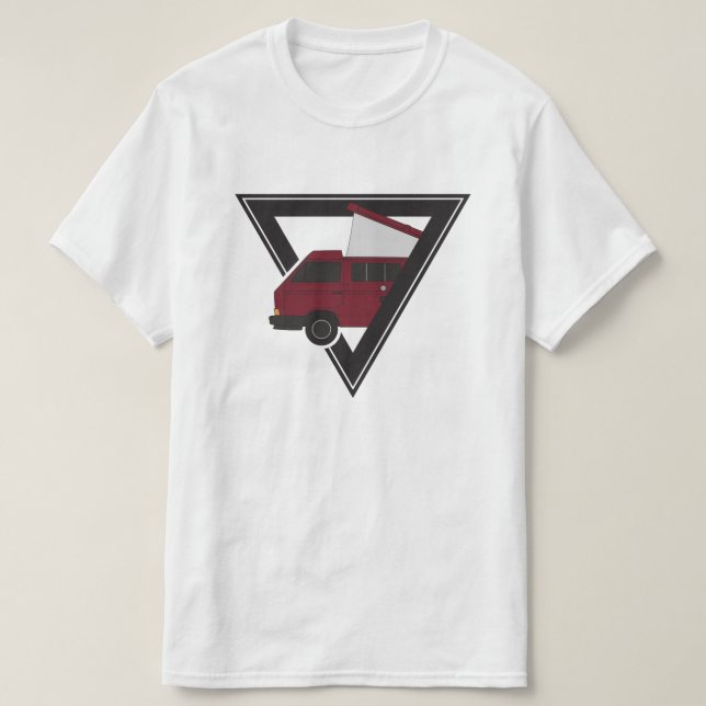 T-shirts barramento triangular maroon (Frente do Design)