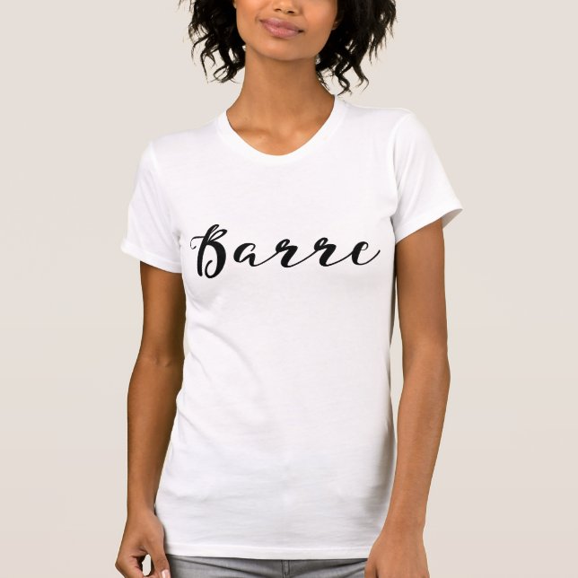 T-shirts BARRE Trendy Black Script Calliografia Moderna (Frente)