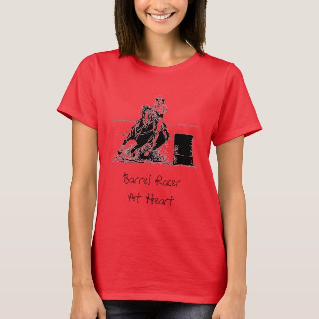 T-shirts Barrel Racer In Heart (Frente)