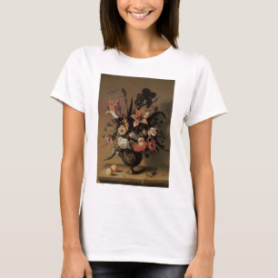 T-shirts Barroco Vintage, Natureza Morta Floral Flores em V