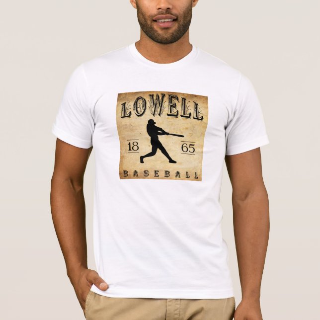 T-shirts Basebol 1865 de Lowell Massachusetts (Frente)