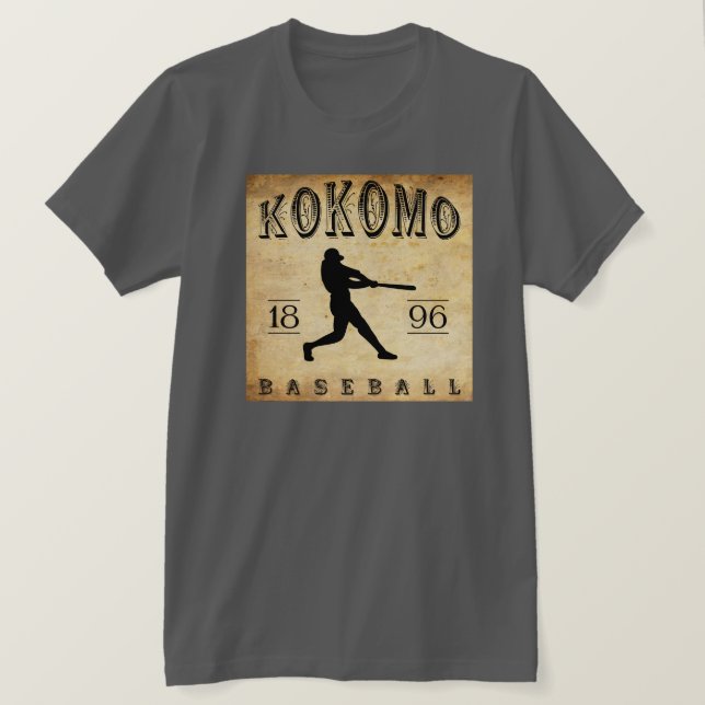 T-shirts Basebol 1896 de Kokomo Indiana (Frente do Design)