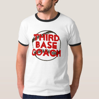 T-shirts basebol, terceira, base, treinador