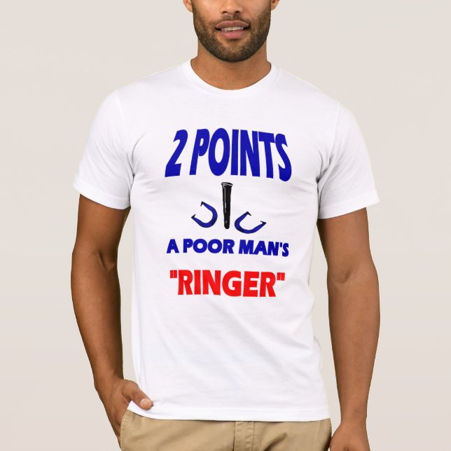T-shirts Básico Americano Ferradura Mãos Ringer Tee (Frente)