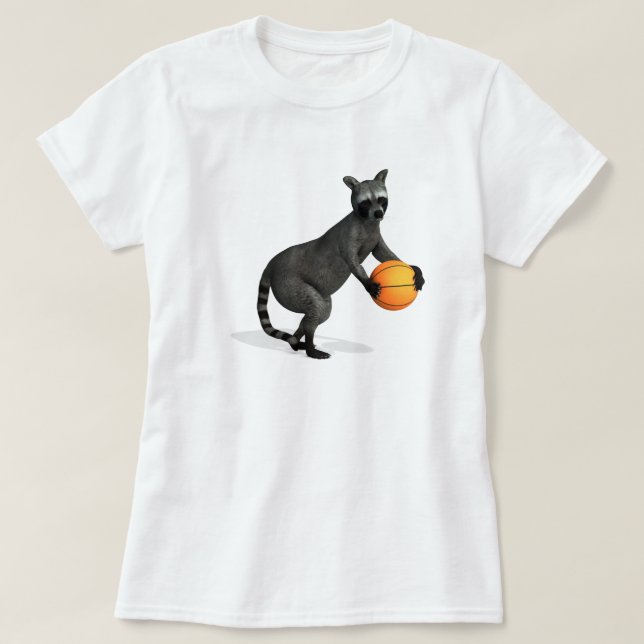 T-shirts Basketballer Raccoon (Frente do Design)