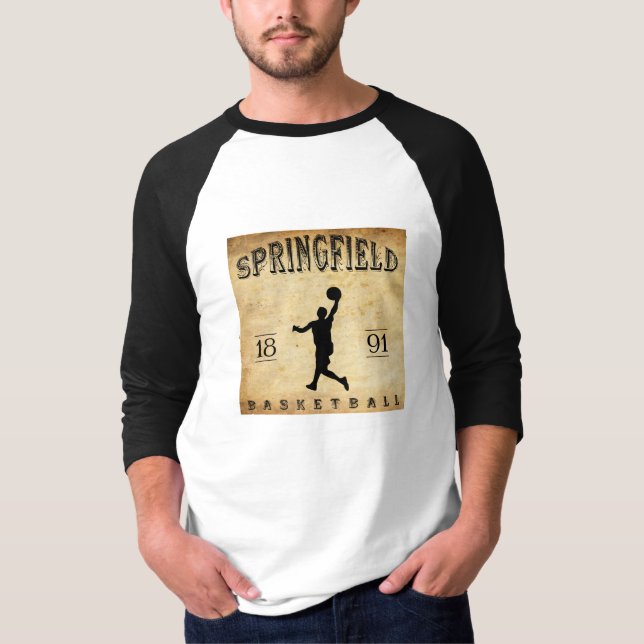 T-shirts Basquetebol 1891 de Springfield Massachusetts (Frente)
