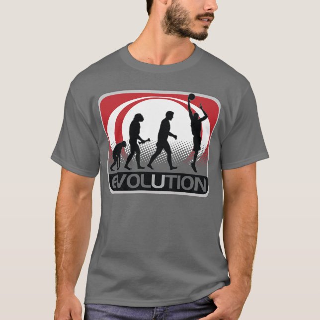 T-shirts Basquetebol da evolução (Frente)