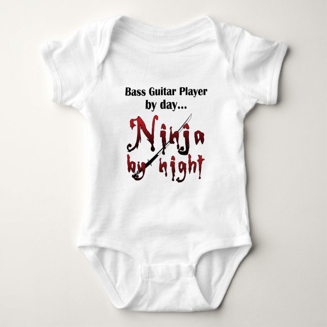 T-shirts Bass Guitar Ninja (Frente)