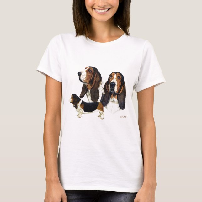 T-shirts Basset Hound (Frente)