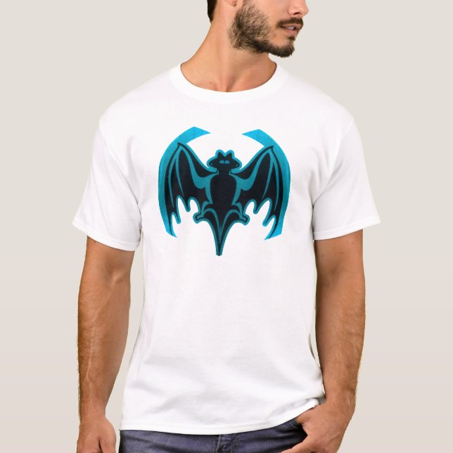 T-shirts Bat Cyan O MUSEUM Zazzle dá presentes (Frente)