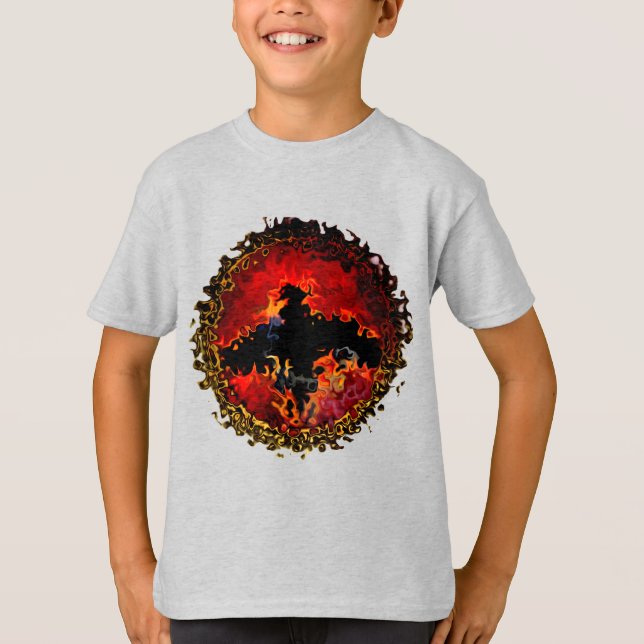 T-shirts Bat on Fire Digital Art (Frente)