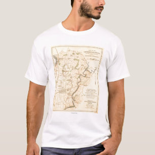 T-shirts Batalha de Antietam - mapa panorâmico da guerra