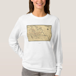 T-shirts Batalha de Chickamauga - mapa panorâmico da guerr