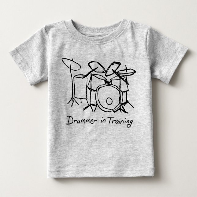 T-shirts Baterista no treinamento (Frente)