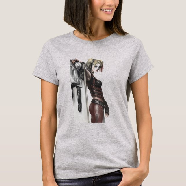 T-shirts Batman Arkham | Ilustração de Harley Quinn (Frente)