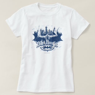 T-shirts Batman Dark Knight Logotipo azul Cityscape