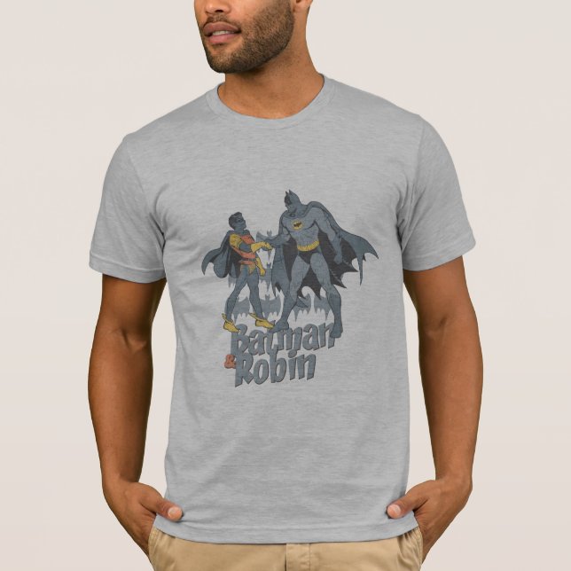 T-shirts Batman E Robin - Gráfico Em Dificuldade (Frente)