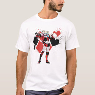 T-shirts Batman Harley Quinn Hearts & Diamantes Splatter