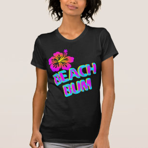 T-shirts Beach Bum Say Plumeria Flower