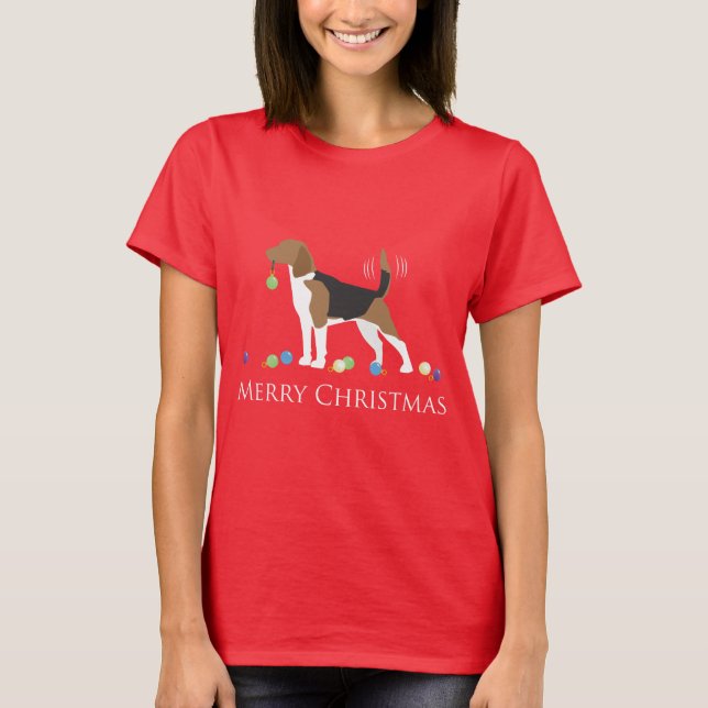 T-shirts Beagle Felry Design de Natal (Frente)