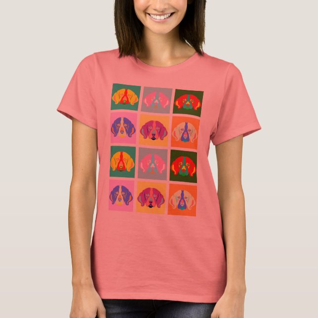 T-shirts Beagle Pop Art (Frente)