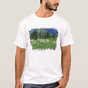 T-shirts Beargrass no lago Eunice, Mt. Rainier NP, WA,