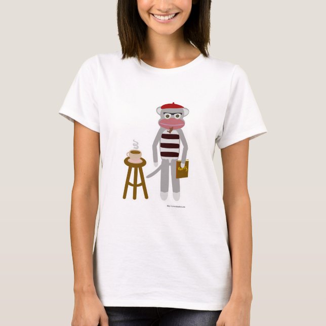 T-shirts Beatnik Sock Monkey Funny Retro (Frente)