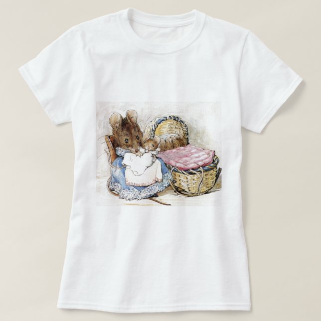 T-shirts Beatrix Potter, Hunca Munca, Rato-Mãe, Personaliza (Frente do Design)