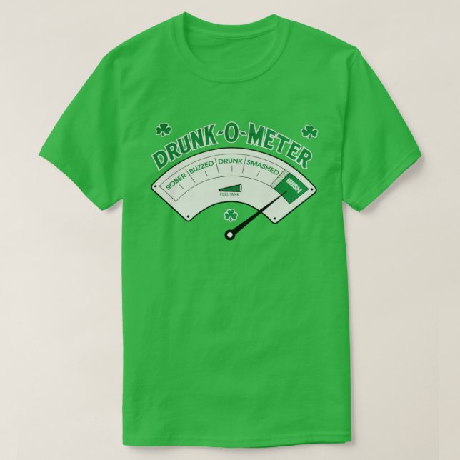 T-shirts Bebado-O-Metro Rua irlandesa.Tee do Dia de Patrick (Frente do Design)