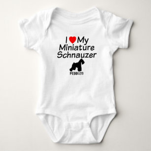 T-shirts Bebê ama Miniatura Cão Schnauzer
