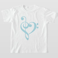Bebê Blue Treble Clef & Bass Clef Heart