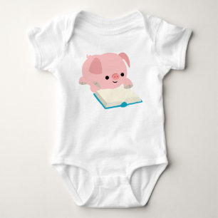 T-shirts Bebê bonito Apprel do leitão da leitura dos