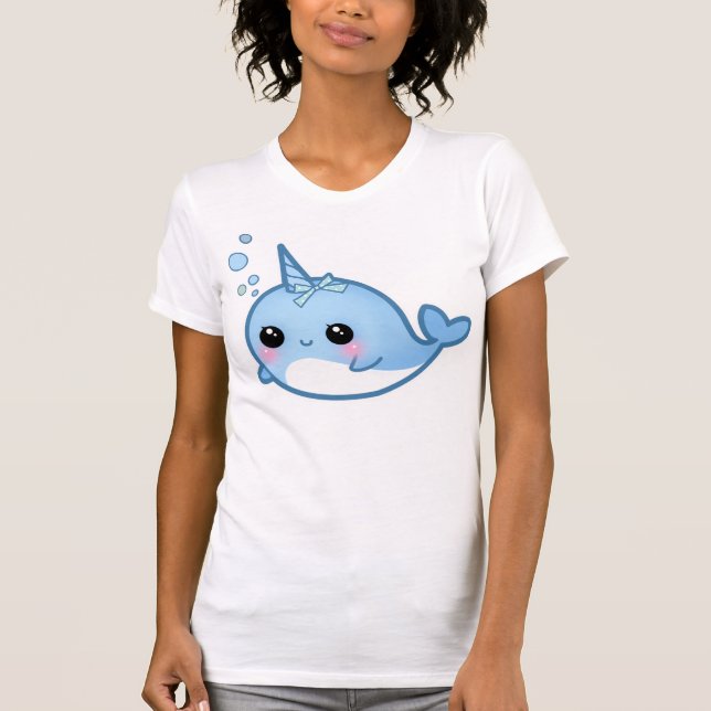 T-shirts Bebê bonito narwhal (Frente)