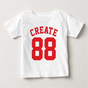 T-shirts Bebê branco e vermelho   Design de Sports Jersey