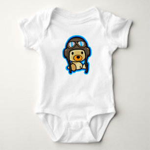 T-shirts Bebê bravo bonito do piloto do urso de ursinho