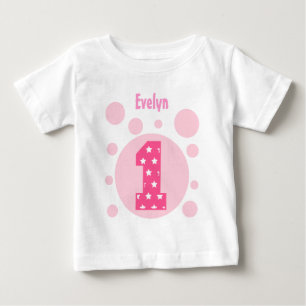 T-shirts Bebê de um ano V11 das estrelas e das bolhas do