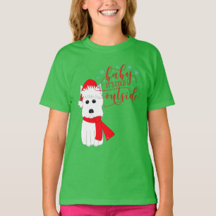 T-shirts Bebê de Westie do inverno é parte externa fria