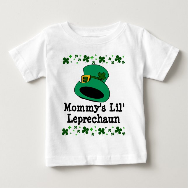 T-shirts Bebê do Leprechaun do Lil da mamã (Frente)