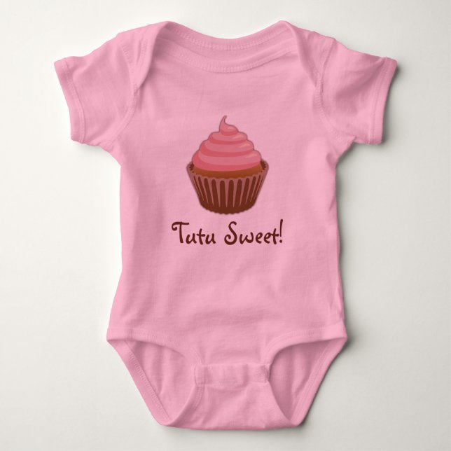 T-shirts Bebé doce do cupcake do tutu (Frente)