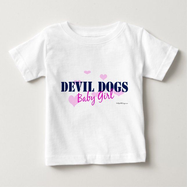 T-shirts Bebé dos cães de diabo - com a Capa longa dos (Frente)