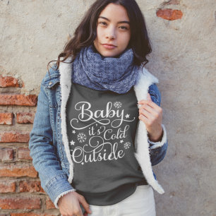 T-shirts Bebê é frio fora da Cinza escura