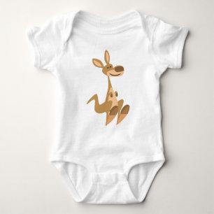 T-shirts Bebê feliz bonito do canguru dos desenhos animado