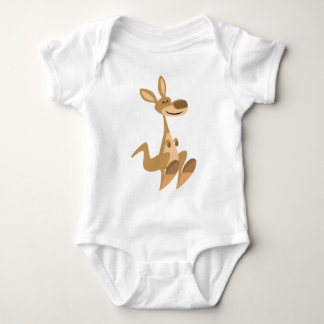 T-shirts Bebê feliz bonito do canguru dos desenhos animados