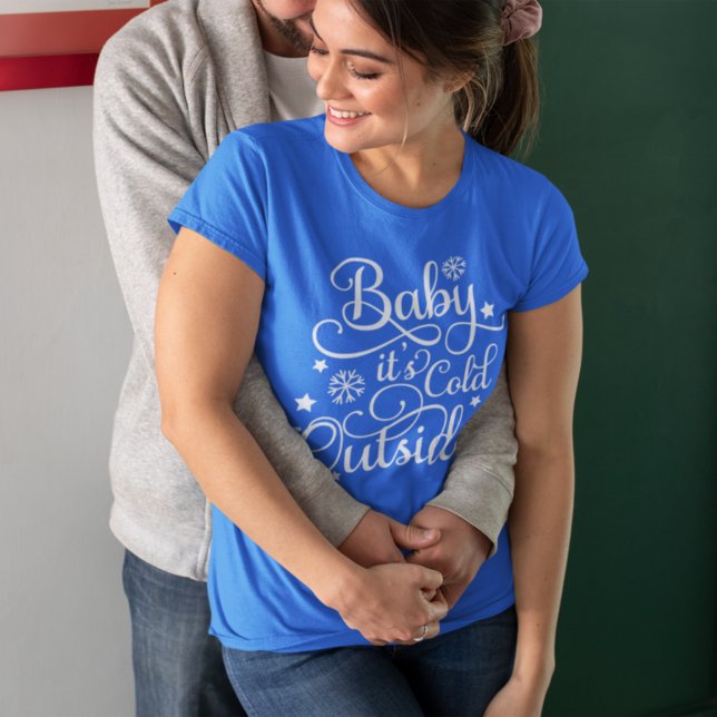 T-shirts Bebê Frio Fora do Feriado das Mulheres Azuis (Criador carregado)