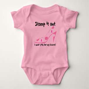 T-shirts Bebê Garota Rosa Fita Cruzada para o Futuro